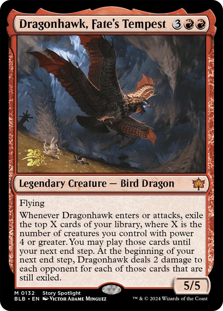 Dragonhawk, Fate's Tempest [Bloomburrow Prerelease Promos] | Shuffle n Cut Hobbies & Games