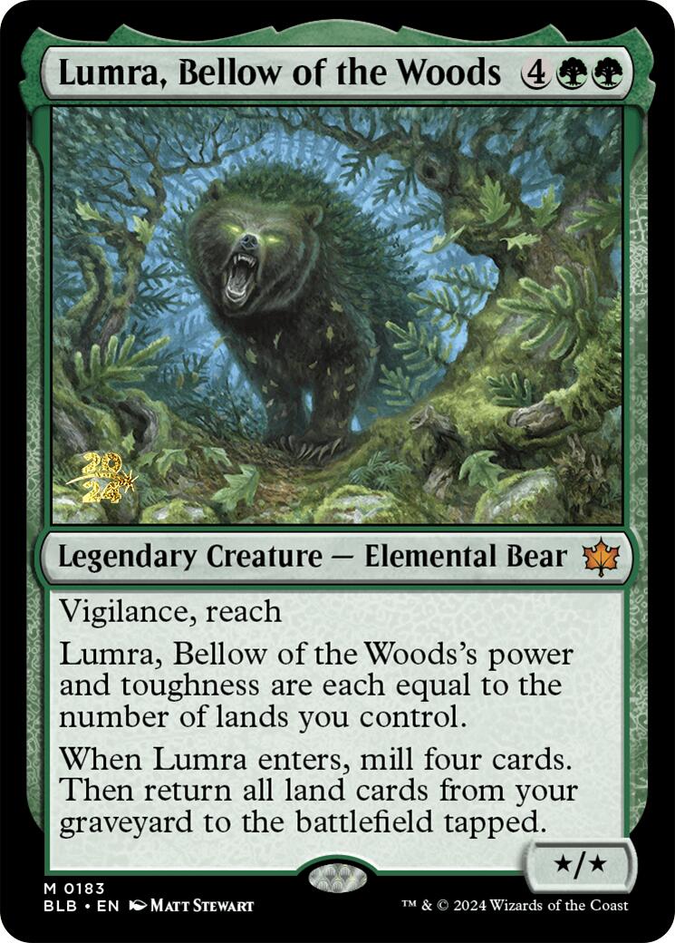 Lumra, Bellow of the Woods [Bloomburrow Prerelease Promos] | Shuffle n Cut Hobbies & Games