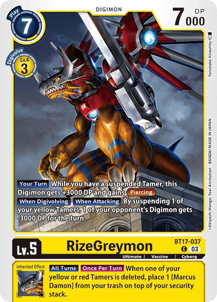 RizeGreymon [BT17-037] [Secret Crisis] | Shuffle n Cut Hobbies & Games