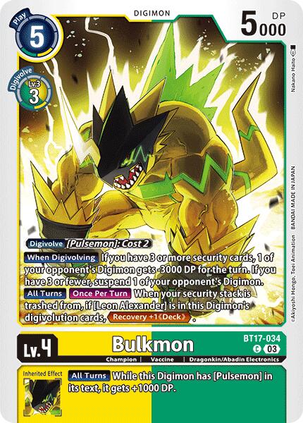 Bulkmon [BT17-034] [Secret Crisis] | Shuffle n Cut Hobbies & Games