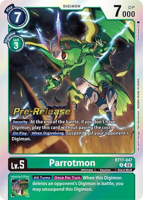 Parrotmon [BT17-047] [Secret Crisis Pre-Release Cards] | Shuffle n Cut Hobbies & Games