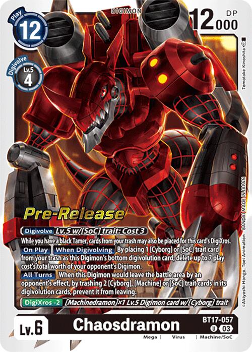 Chaosdramon [BT17-057] [Secret Crisis Pre-Release Cards] | Shuffle n Cut Hobbies & Games