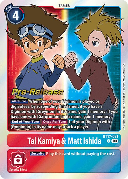 Tai Kamiya & Matt Ishida [BT17-081] [Secret Crisis Pre-Release Cards] | Shuffle n Cut Hobbies & Games