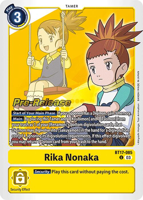 Rika Nonaka [BT17-085] [Secret Crisis Pre-Release Cards] | Shuffle n Cut Hobbies & Games