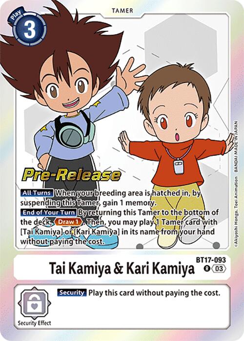 Tai Kamiya & Kari Kamiya [BT17-093] [Secret Crisis Pre-Release Cards] | Shuffle n Cut Hobbies & Games