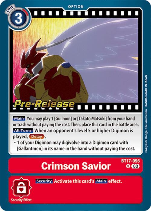 Crimson Savior [BT17-096] [Secret Crisis Pre-Release Cards] | Shuffle n Cut Hobbies & Games