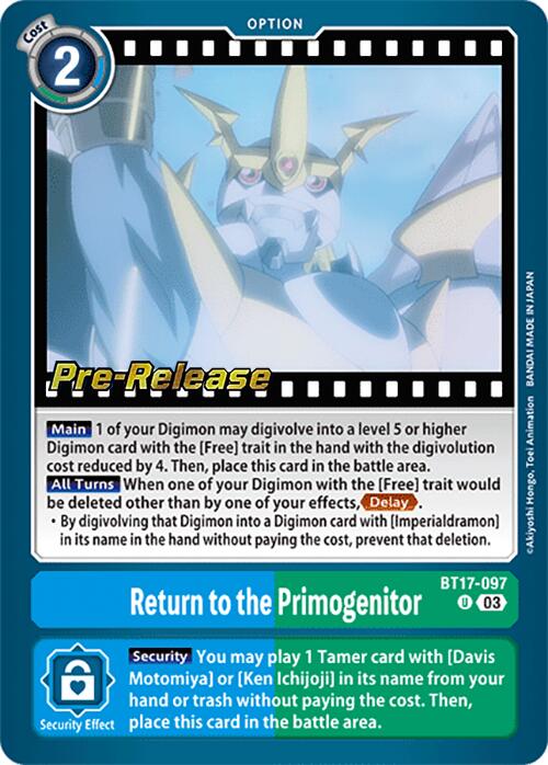 Return to the Primogenitor [BT17-097] [Secret Crisis Pre-Release Cards] | Shuffle n Cut Hobbies & Games