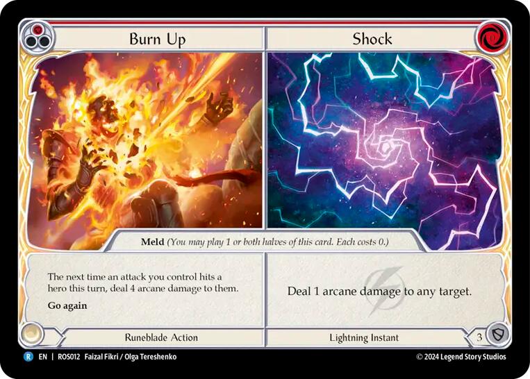 Burn Up // Shock [ROS012] (Rosetta)  Rainbow Foil | Shuffle n Cut Hobbies & Games