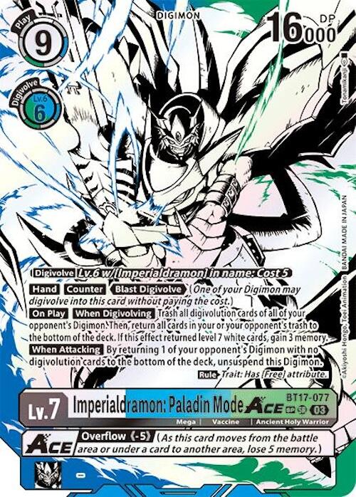 Imperialdramon: Paladin Mode ACE [BT17-077] (Textured) [Secret Crisis] | Shuffle n Cut Hobbies & Games