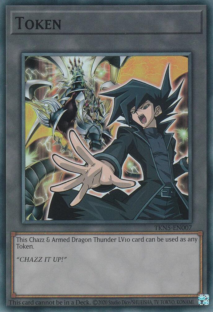 Token: Chazz & Armed Dragon Thunder LV10 [TKN5-EN007] Super Rare | Shuffle n Cut Hobbies & Games