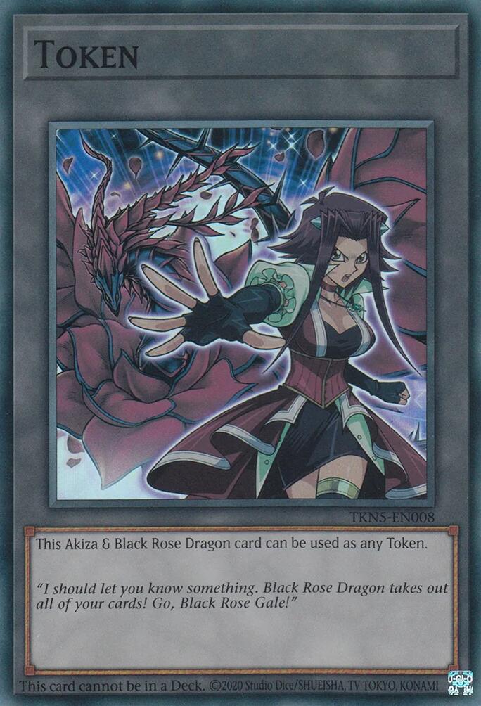 Token: Akiza & Black Rose Dragon [TKN5-EN008] Super Rare | Shuffle n Cut Hobbies & Games