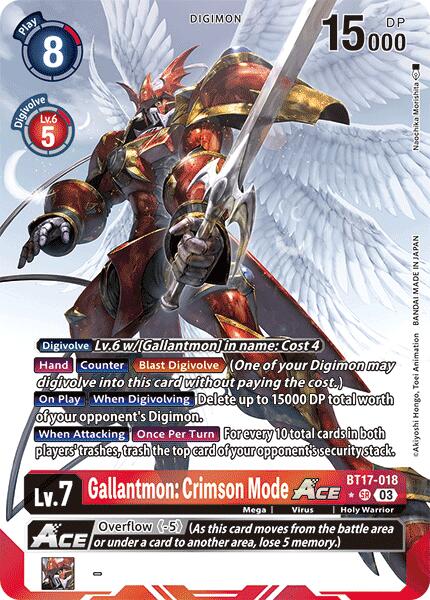 Gallantmon: Crimson Mode ACE [BT17-018] (Alternate Art) [Secret Crisis] | Shuffle n Cut Hobbies & Games