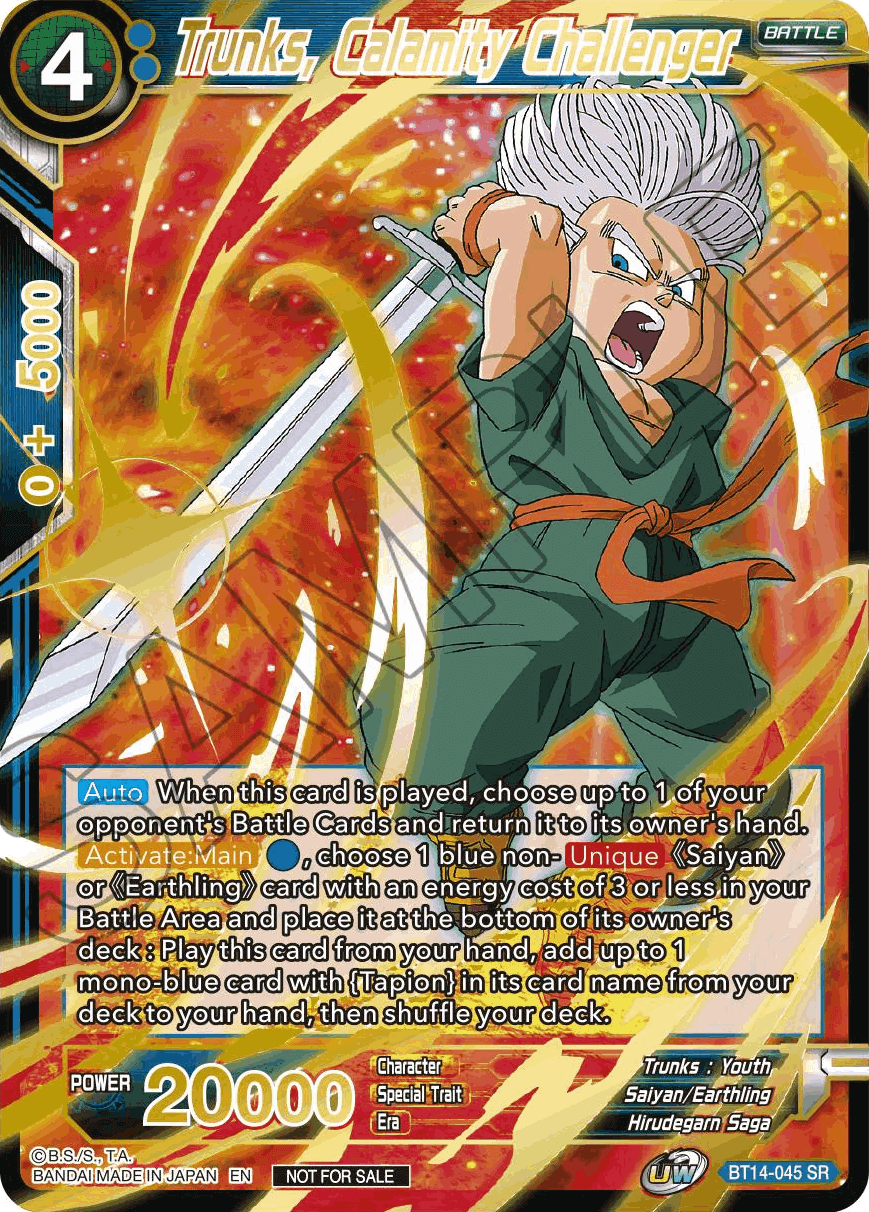 Trunks, Calamity Challenger (Alt. Art Card Set 2023 Vol. 1) (BT14-045) [Tournament Promotion Cards] | Shuffle n Cut Hobbies & Games