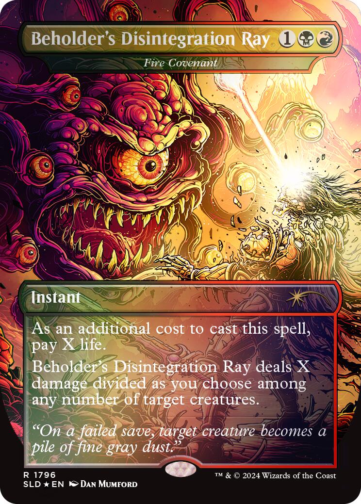 Beholder's Disintegration Ray - Fire Covenant (Rainbow Foil) [Secret Lair Drop Series] | Shuffle n Cut Hobbies & Games