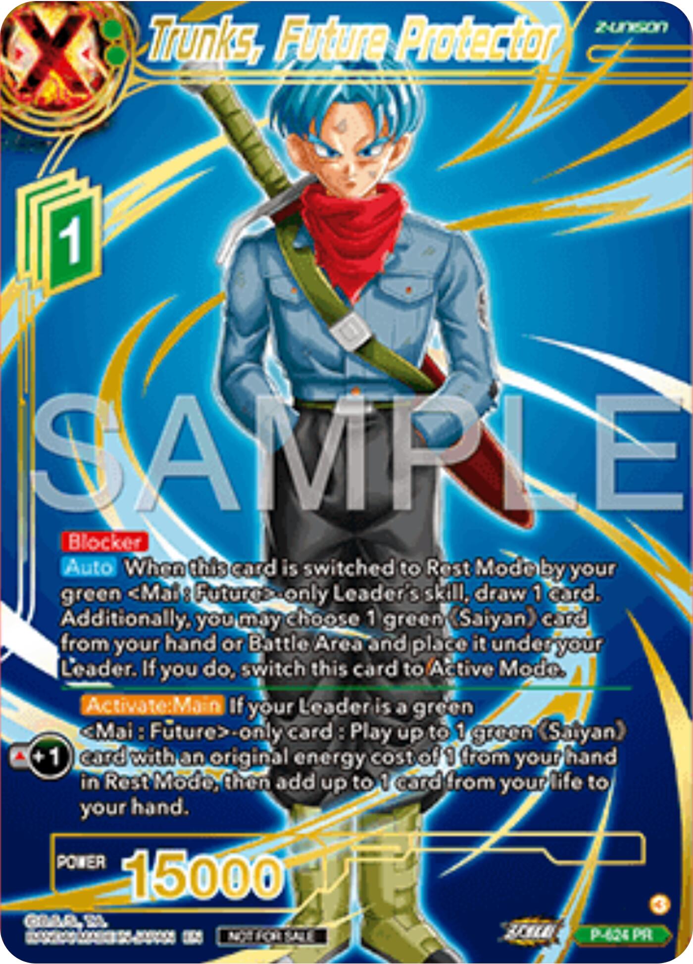 Trunks, Future Protector (Gold Stamped) (P-424) [Promotion Cards] | Shuffle n Cut Hobbies & Games