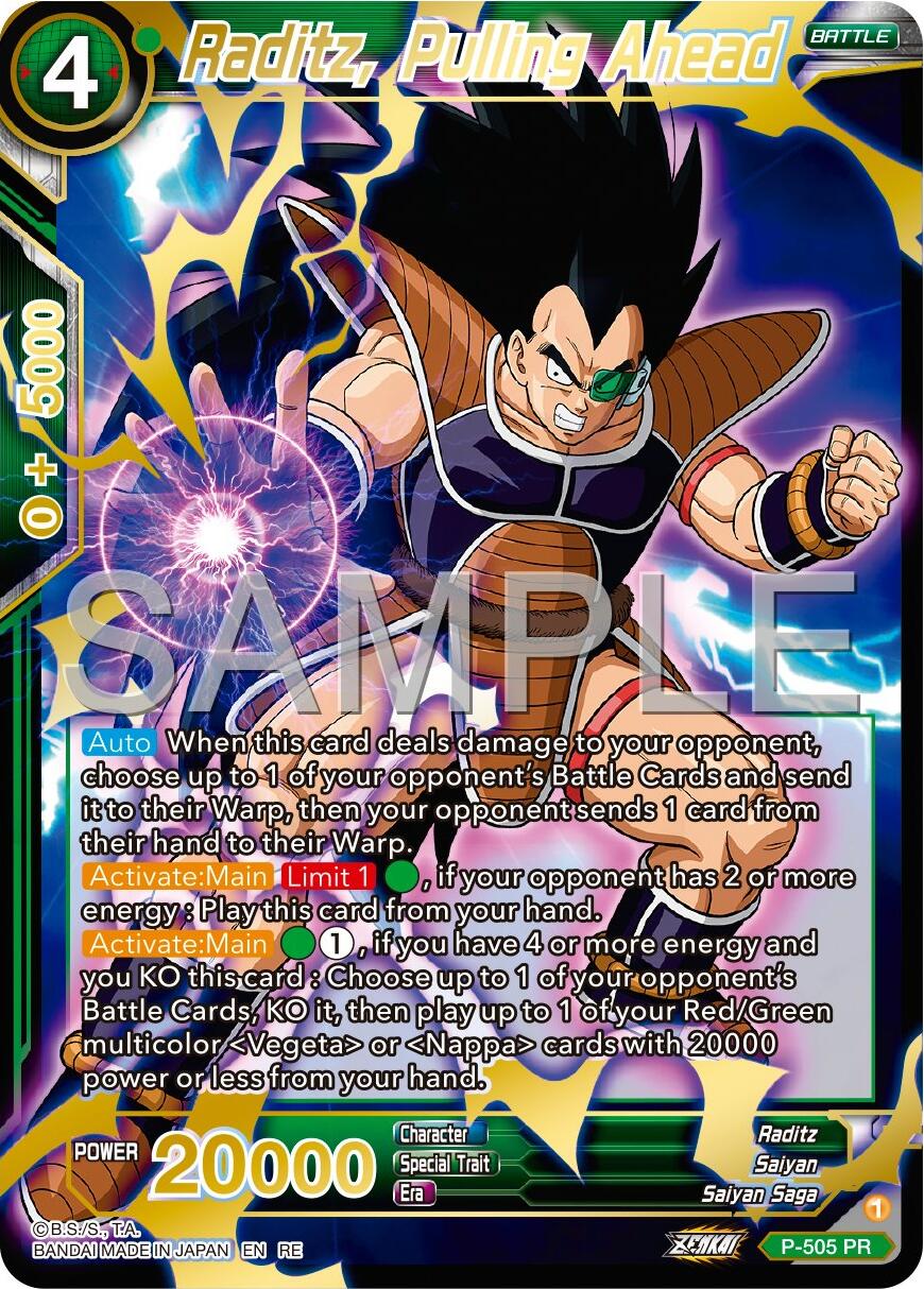 Raditz, Pulling Ahead (Reprint) (P-505) [Premium 7th Anniversary Box 2024] | Shuffle n Cut Hobbies & Games