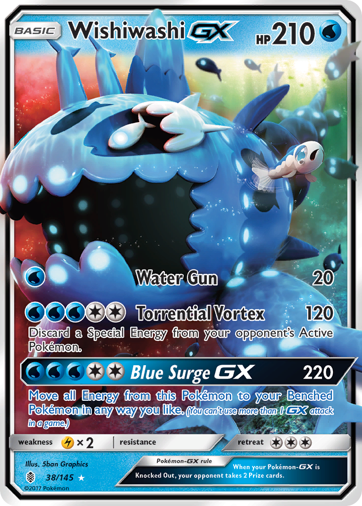 Wishiwashi GX (38/145) [Sun & Moon: Guardians Rising] | Shuffle n Cut Hobbies & Games