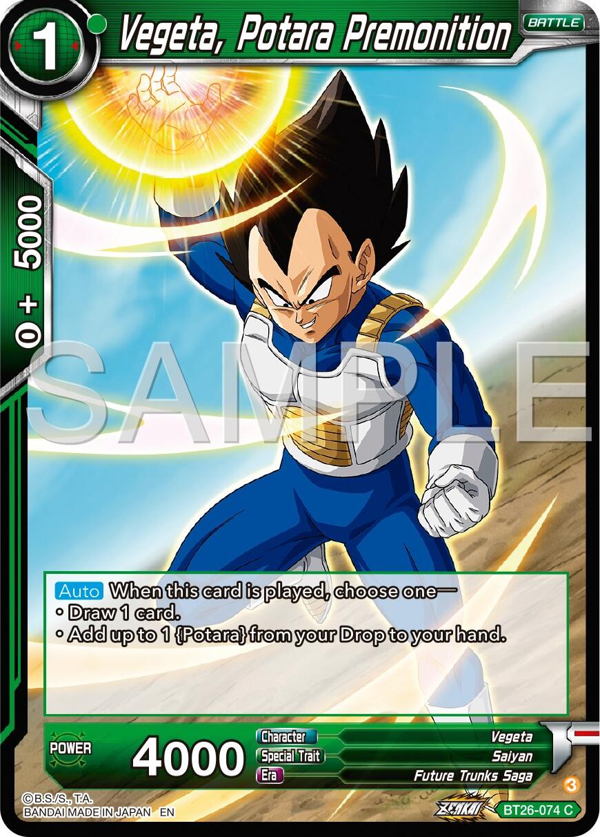 Vegeta, Potara Premonition (BT26-074) [Ultimate Advent] | Shuffle n Cut Hobbies & Games