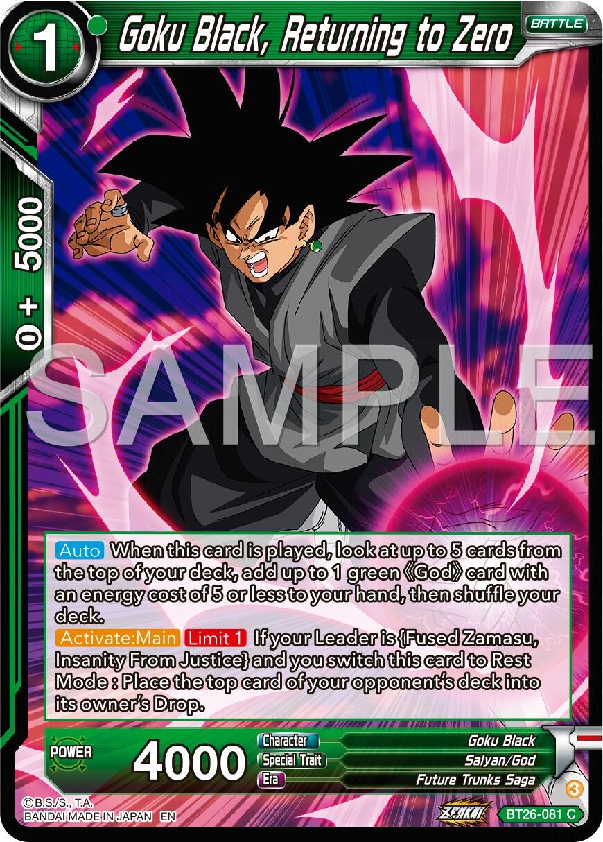 Goku Black, Returning to Zero (BT26-081) [Ultimate Advent] | Shuffle n Cut Hobbies & Games