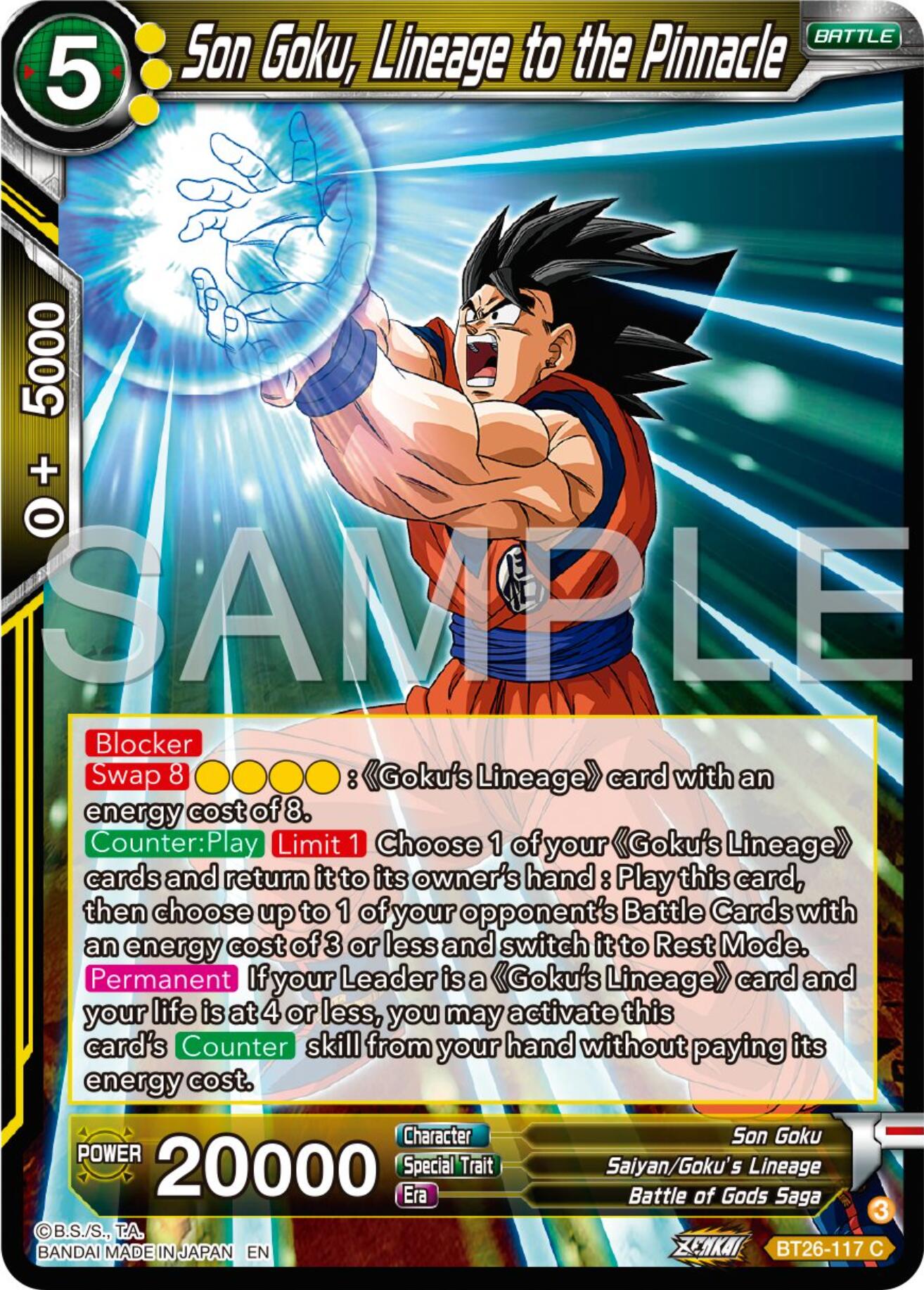 Son Goku, Lineage to the Pinnacle (BT26-117) [Ultimate Advent] | Shuffle n Cut Hobbies & Games