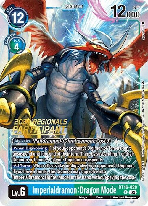 Imperialdramon: Dragon Mode [BT16-028] (2024 Regionals Participant) [Beginning Observer] | Shuffle n Cut Hobbies & Games