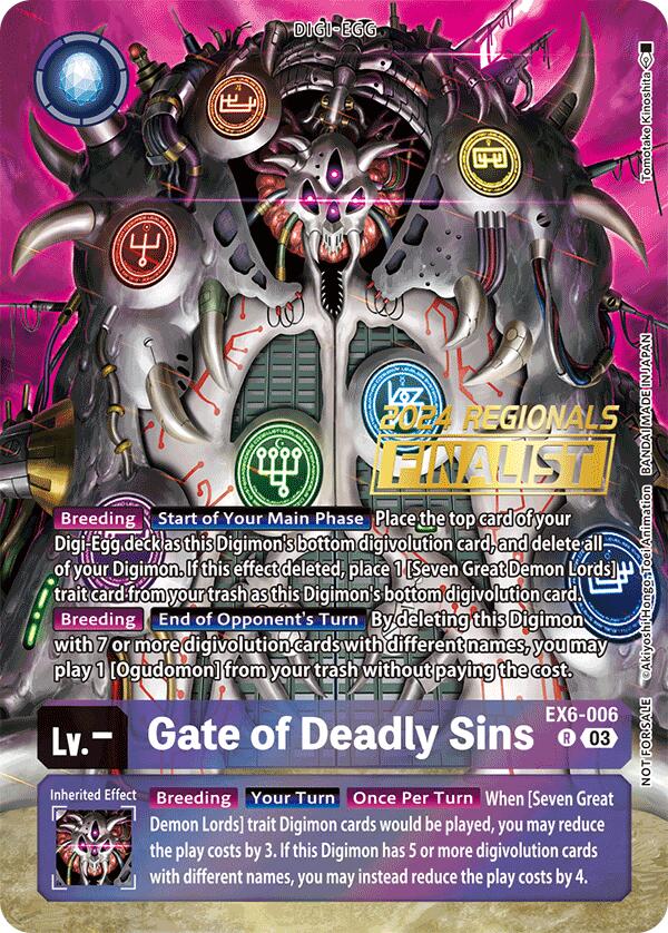 Gate of Deadly Sins [EX6-006] (2024 Regionals Finalist) [Infernal Ascension] | Shuffle n Cut Hobbies & Games