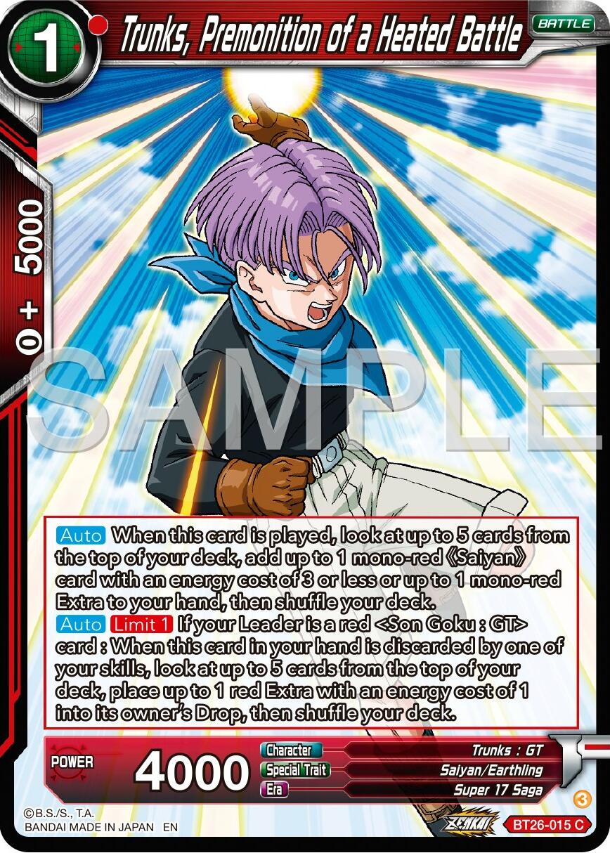 Trunks, Premonition of a Heated Battle (BT26-015) [Ultimate Advent] | Shuffle n Cut Hobbies & Games