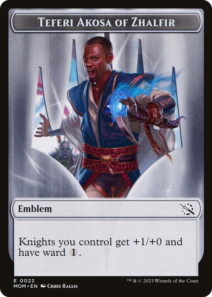 Treasure (20) // Teferi Akosa of Zhalfir Emblem Double-Sided Token [March of the Machine Tokens] | Shuffle n Cut Hobbies & Games