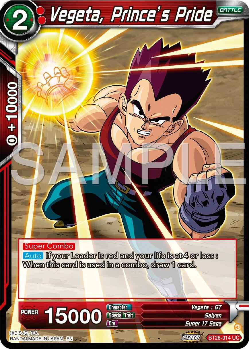 Vegeta, Prince's Pride (BT26-014) [Ultimate Advent] | Shuffle n Cut Hobbies & Games