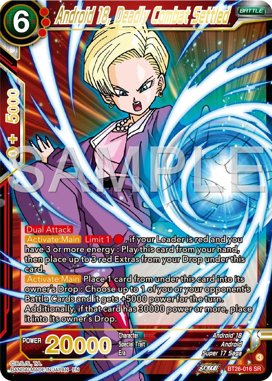 Android 18, Deadly Combat Settled (Bt26-016) [Ultimate Advent] | Shuffle n Cut Hobbies & Games