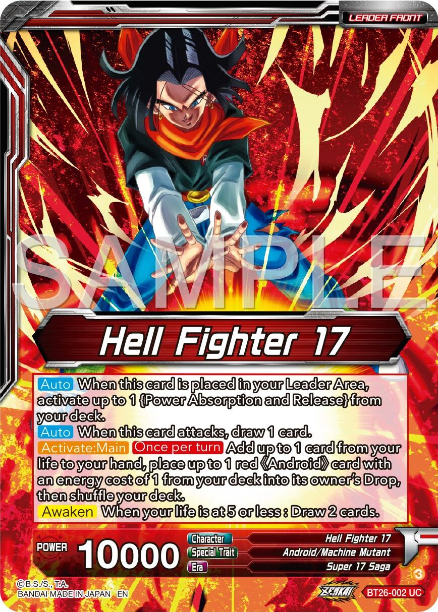 Hell Fighter 17 // Super 17, Anti-Saiyan Killing Machine (BT26-002) [Ultimate Advent] | Shuffle n Cut Hobbies & Games