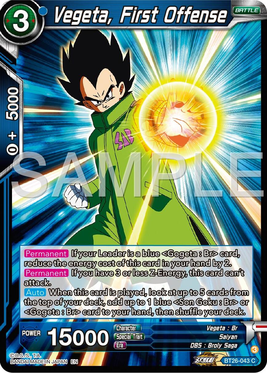 Vegeta, First Offense (BT26-043) [Ultimate Advent] | Shuffle n Cut Hobbies & Games