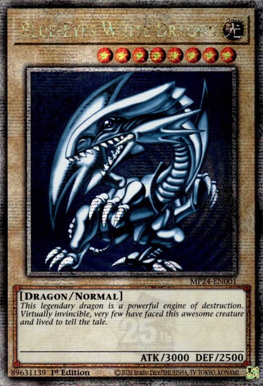 Blue-Eyes White Dragon [MP24-EN001] Quarter Century Secret Rare | Shuffle n Cut Hobbies & Games