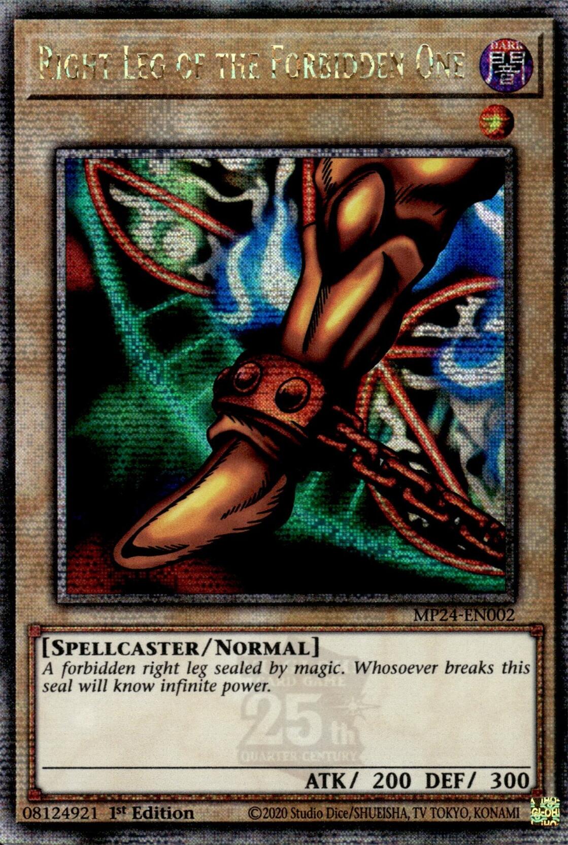 Right Leg of the Forbidden One [MP24-EN002] Quarter Century Secret Rare | Shuffle n Cut Hobbies & Games