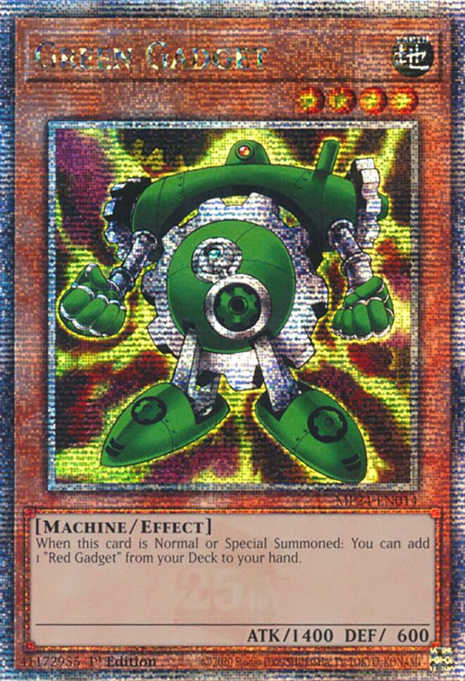 Green Gadget [MP24-EN014] Quarter Century Secret Rare | Shuffle n Cut Hobbies & Games