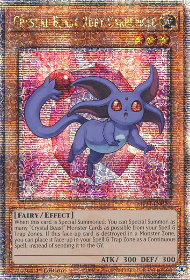 Crystal Beast Ruby Carbuncle [MP24-EN020] Quarter Century Secret Rare | Shuffle n Cut Hobbies & Games