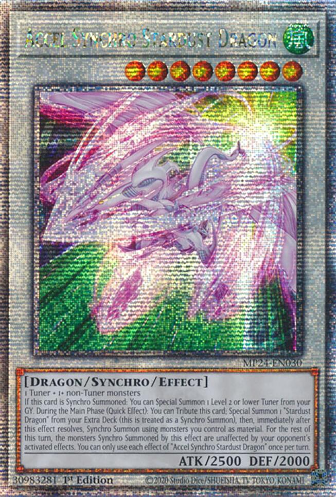 Accel Synchro Stardust Dragon [MP24-EN030] Quarter Century Secret Rare | Shuffle n Cut Hobbies & Games