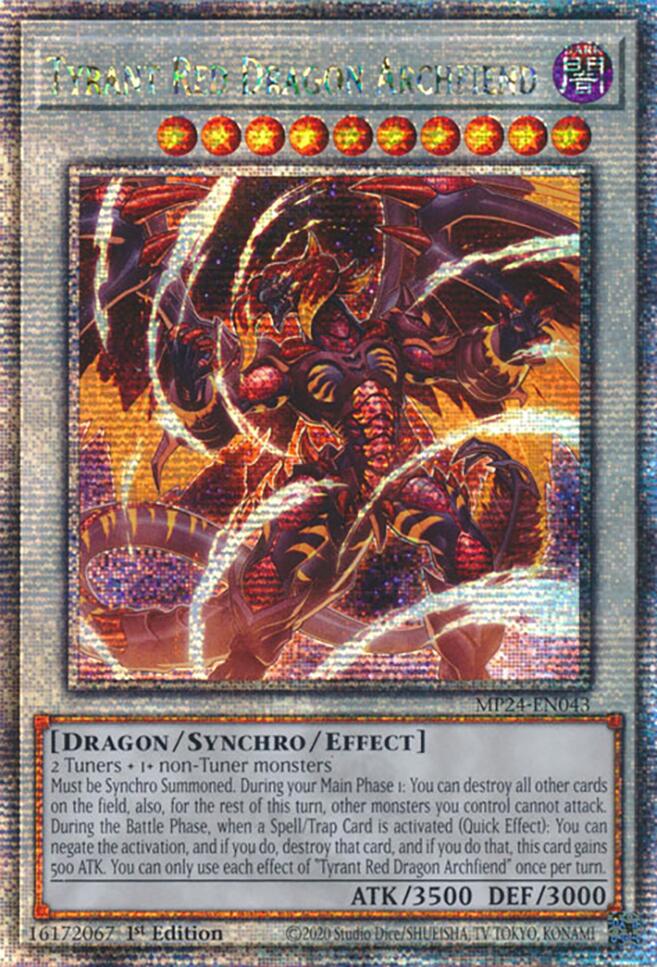 Tyrant Red Dragon Archfiend [MP24-EN043] Quarter Century Secret Rare | Shuffle n Cut Hobbies & Games