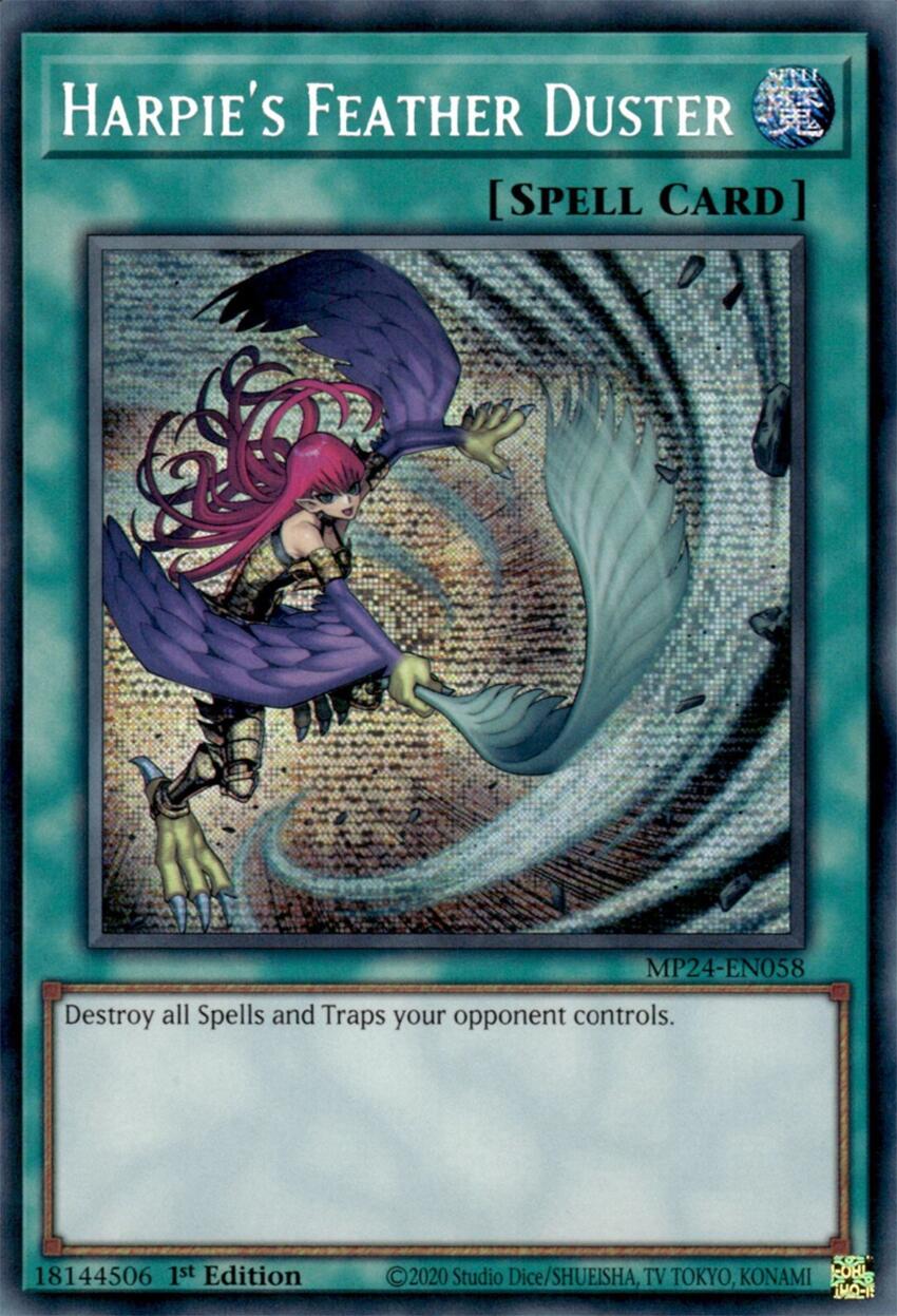 Harpie's Feather Duster (Alternate Art) [MP24-EN058] Prismatic Secret Rare | Shuffle n Cut Hobbies & Games