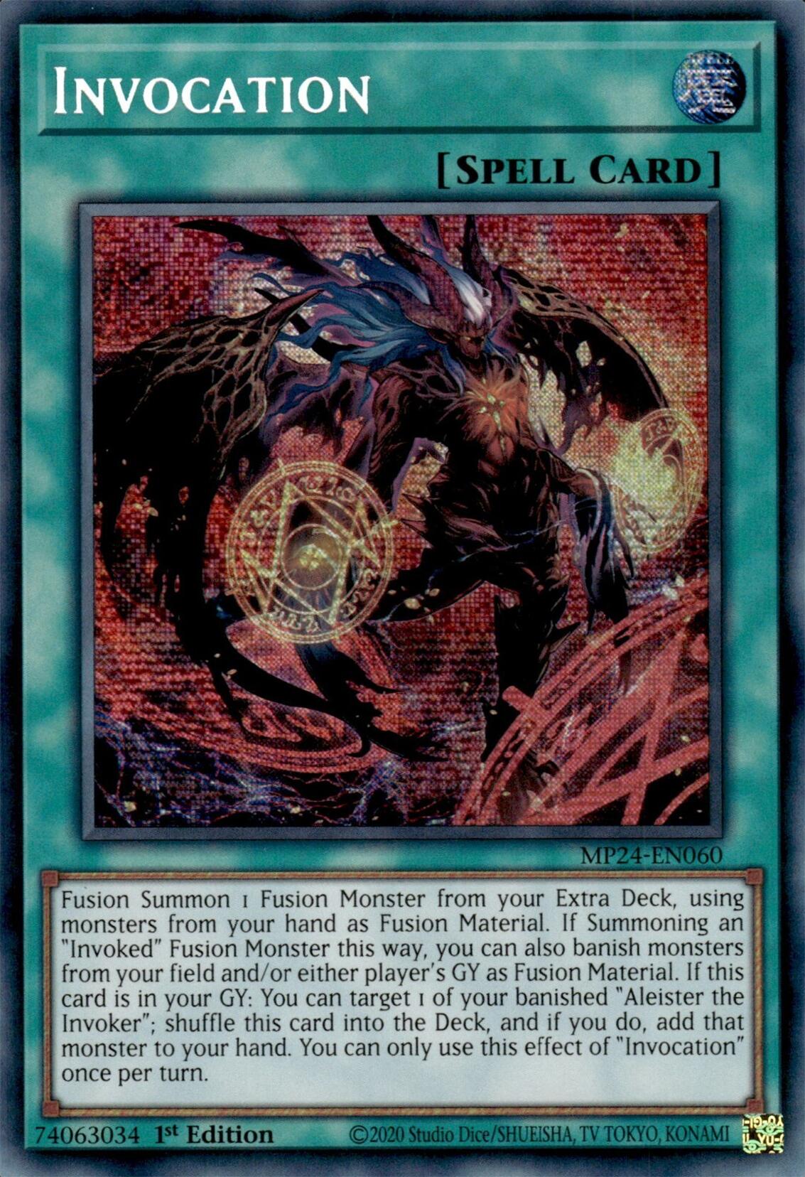 Invocation (Alternate Art) [MP24-EN060] Prismatic Secret Rare | Shuffle n Cut Hobbies & Games