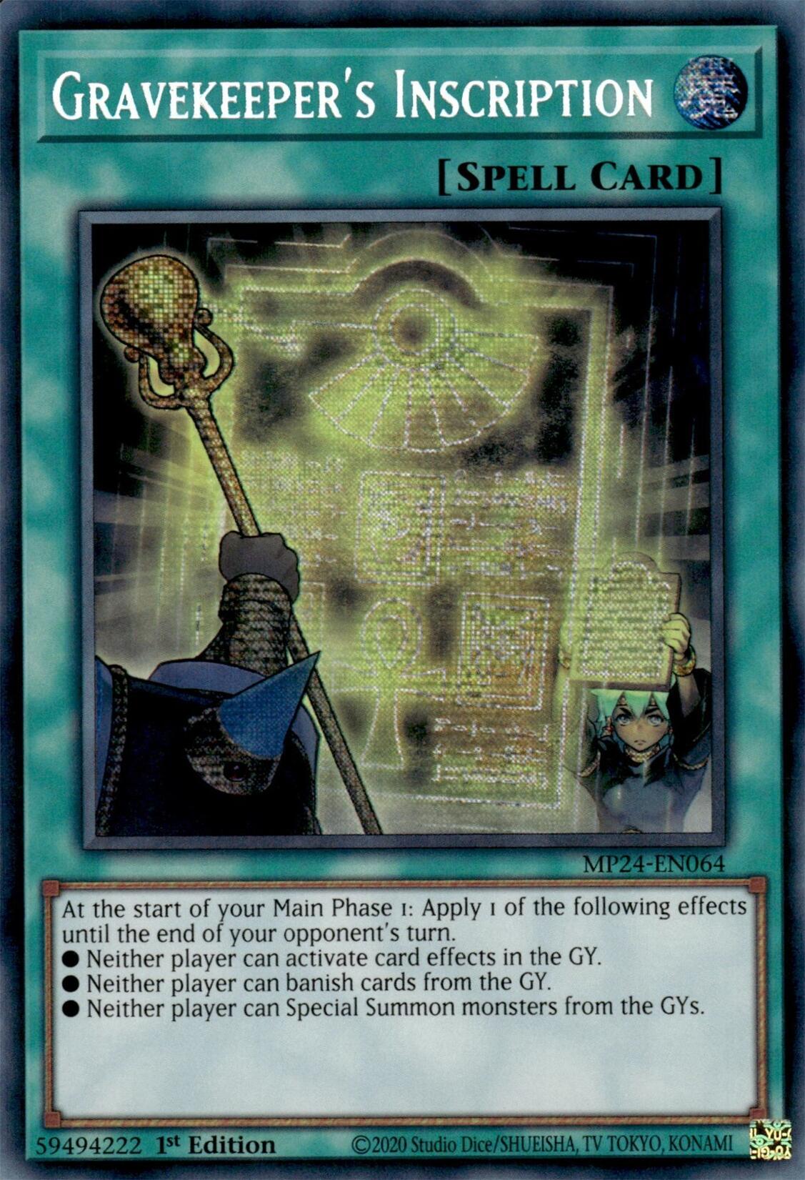 Gravekeeper's Inscription [MP24-EN064] Prismatic Secret Rare | Shuffle n Cut Hobbies & Games