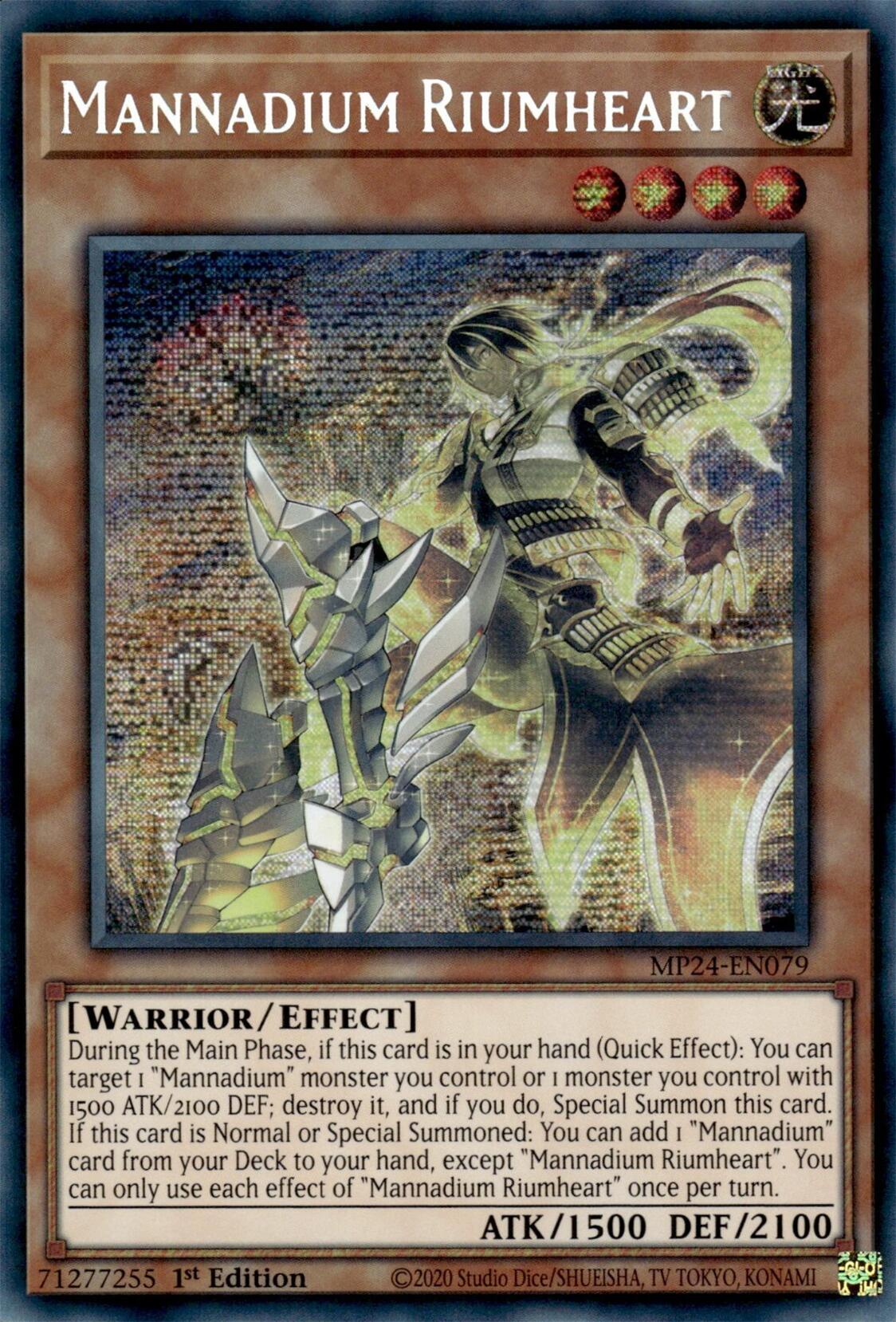 Mannadium Riumheart [MP24-EN079] Prismatic Secret Rare | Shuffle n Cut Hobbies & Games