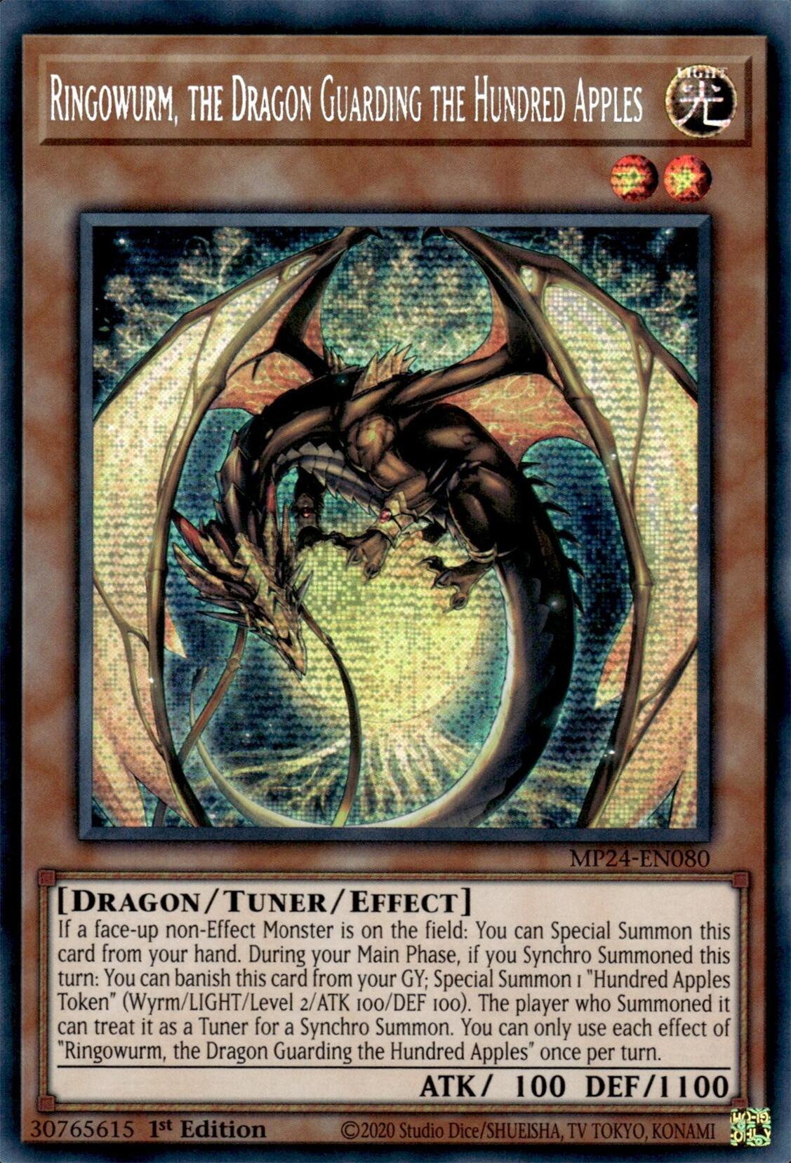 Ringowurm, the Dragon Guarding the Hundred Apples [MP24-EN080] Prismatic Secret Rare | Shuffle n Cut Hobbies & Games