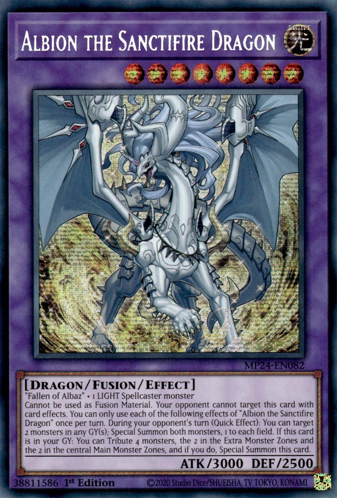 Albion the Sanctifire Dragon [MP24-EN082] Prismatic Secret Rare | Shuffle n Cut Hobbies & Games