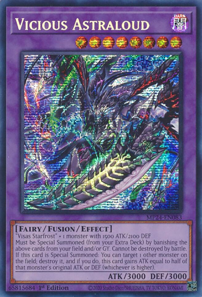 Vicious Astraloud [MP24-EN083] Prismatic Secret Rare | Shuffle n Cut Hobbies & Games