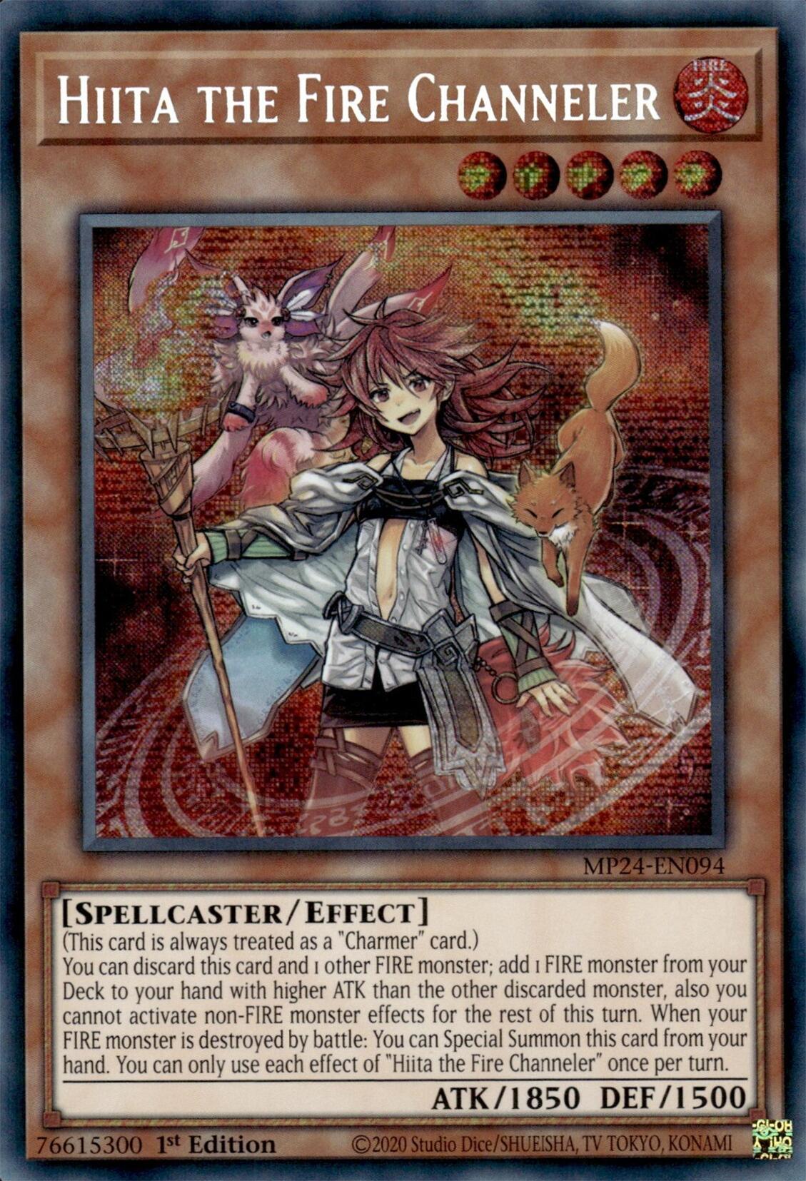 Hiita the Fire Channeler [MP24-EN094] Prismatic Secret Rare | Shuffle n Cut Hobbies & Games