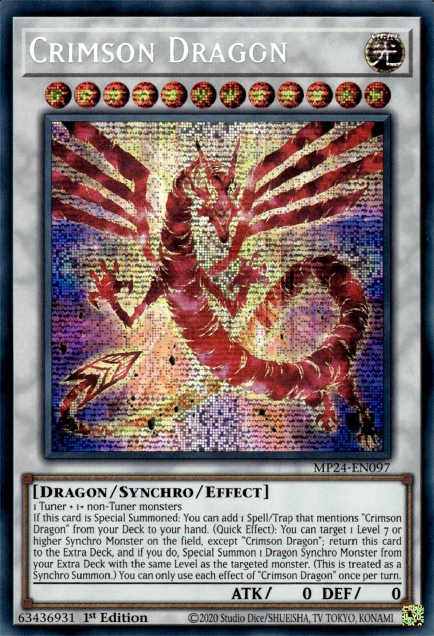 Crimson Dragon (card) [MP24-EN097] Prismatic Secret Rare | Shuffle n Cut Hobbies & Games