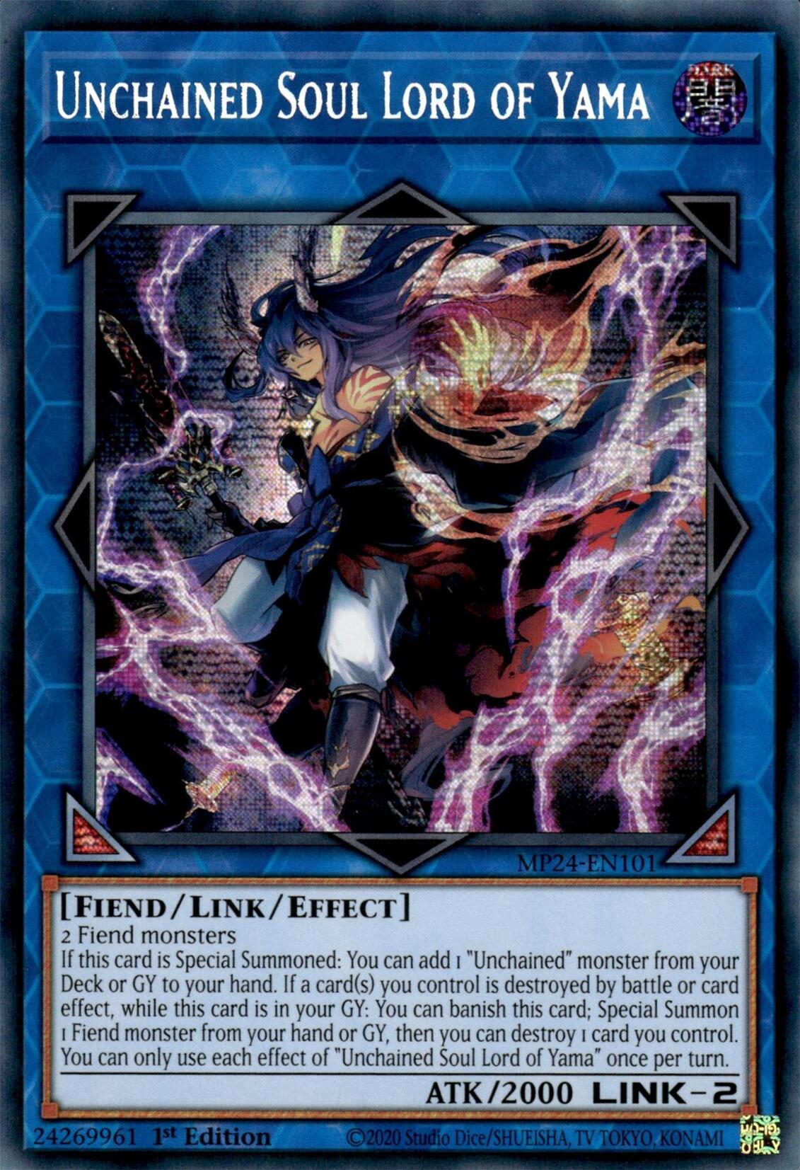 Unchained Soul Lord of Yama [MP24-EN101] Prismatic Secret Rare | Shuffle n Cut Hobbies & Games