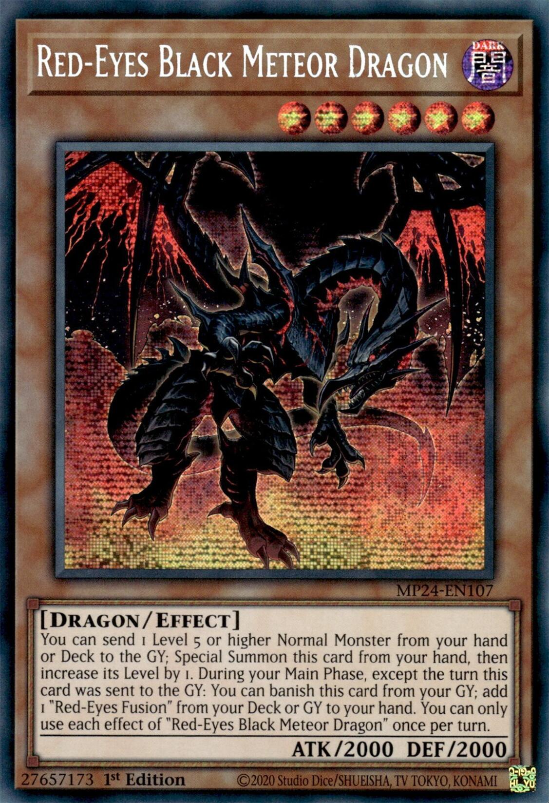 Red-Eyes Black Meteor Dragon [MP24-EN107] Prismatic Secret Rare | Shuffle n Cut Hobbies & Games