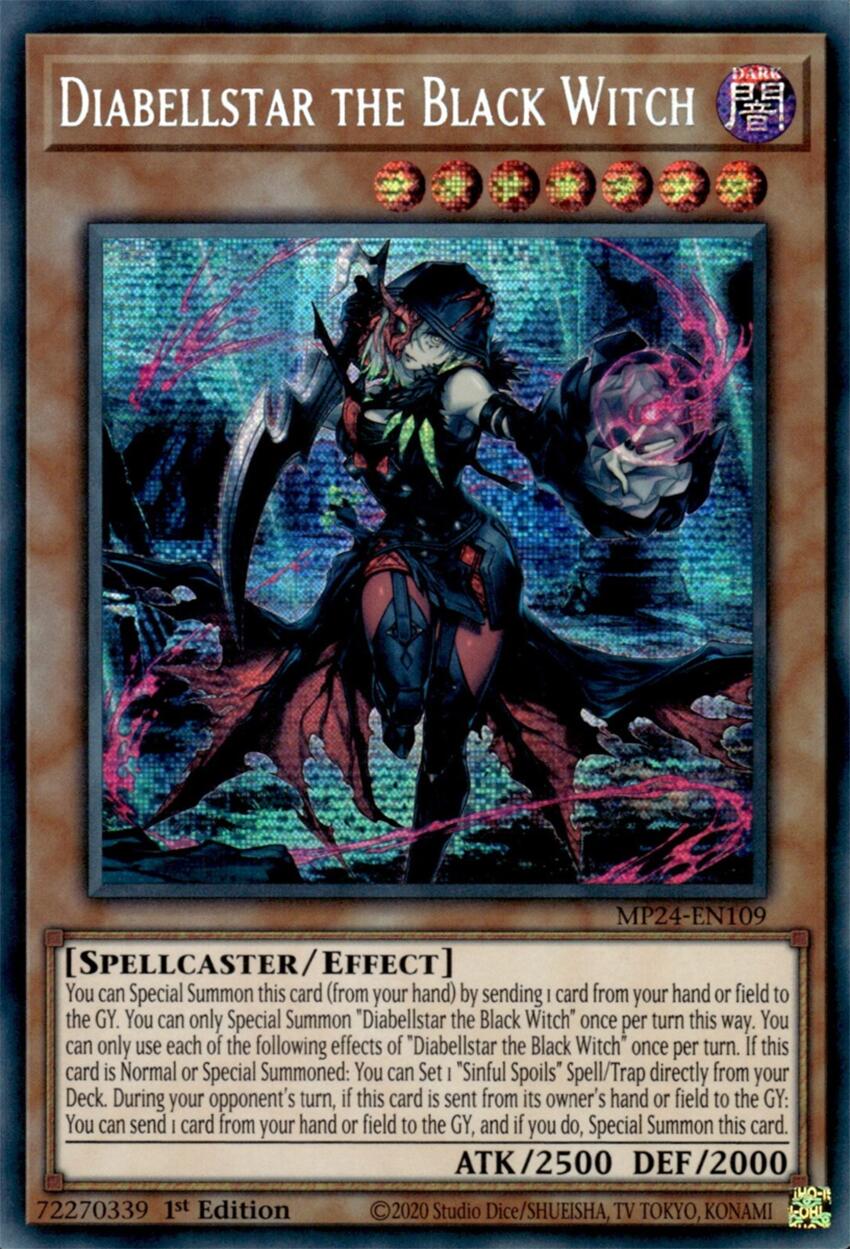 Diabellstar the Black Witch [MP24-EN109] Prismatic Secret Rare | Shuffle n Cut Hobbies & Games